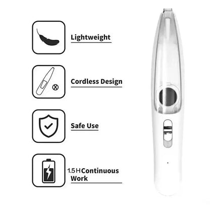 Cordless Pet Paw Trimmer with Hair Suction