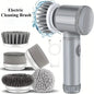 5-In-1 Electric Spin Scrubber Cleaning Brush for Bathroom Tile Bathtub Sink with 5 Replaceable Brush Heads